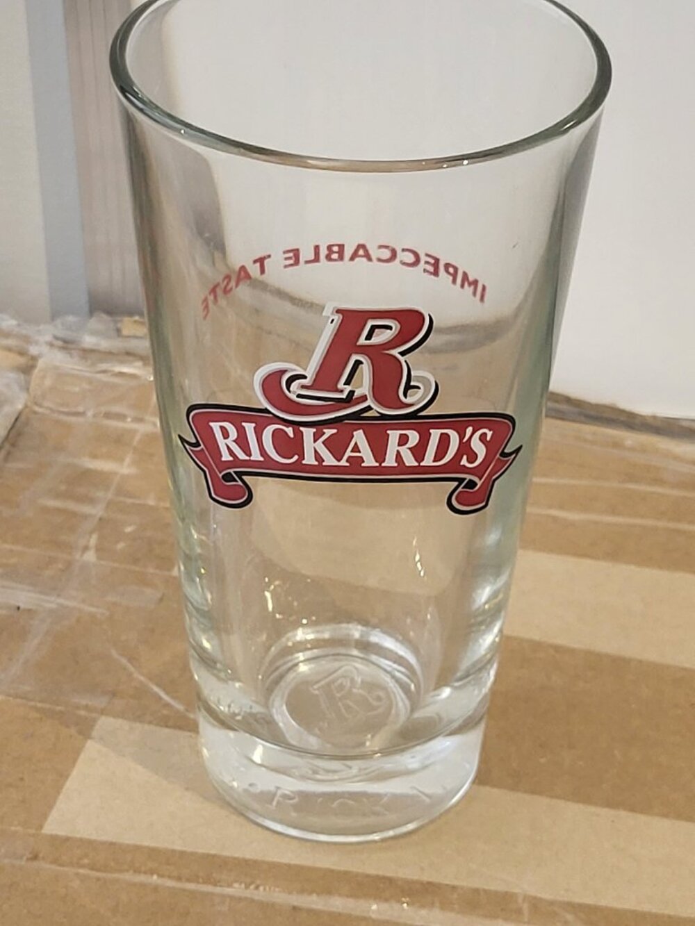 Rickard's Red 16OZ Impeccable Taste Beer Glass Weighted base rare find